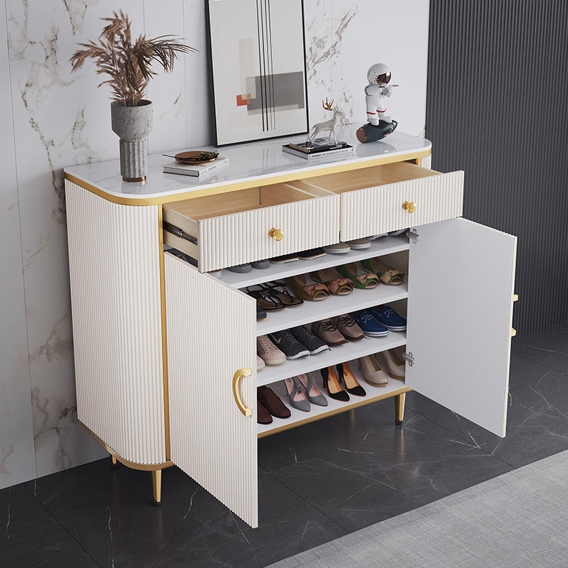 Minimalist Shoe Cabinet Small Household Solid Wood Nordic Shoe Cabinet Light Luxury Shoe Cabinet
